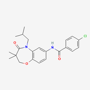 4-chloro-N-(5-isobutyl-3,3-dimethyl-4-oxo-2,3,4,5-tetrahydrobenzo[b][1,4]oxazepin-7-yl)benzamide