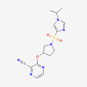 3-((1-((1-isopropyl-1H-imidazol-4-yl)sulfonyl)pyrrolidin-3-yl)oxy)pyrazine-2-carbonitrile