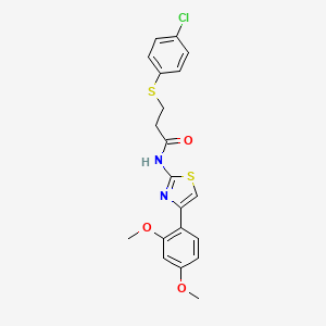 3-((4-chlorophenyl)thio)-N-(4-(2,4-dimethoxyphenyl)thiazol-2-yl)propanamide