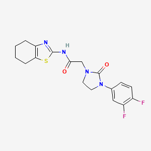 2-(3-(3,4-difluorophenyl)-2-oxoimidazolidin-1-yl)-N-(4,5,6,7-tetrahydrobenzo[d]thiazol-2-yl)acetamide