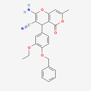 2-Amino-4-(4-(benzyloxy)-3-ethoxyphenyl)-7-methyl-5-oxo-4,5-dihydropyrano[4,3-b]pyran-3-carbonitrile
