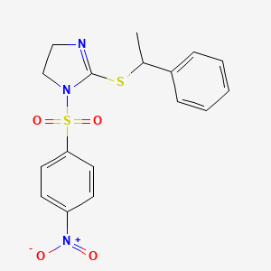1-(4-Nitrophenyl)sulfonyl-2-(1-phenylethylsulfanyl)-4,5-dihydroimidazole