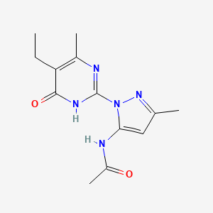 N-(1-(5-ethyl-4-methyl-6-oxo-1,6-dihydropyrimidin-2-yl)-3-methyl-1H-pyrazol-5-yl)acetamide