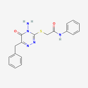 2-[(4-amino-6-benzyl-5-oxo-4,5-dihydro-1,2,4-triazin-3-yl)sulfanyl]-N-phenylacetamide