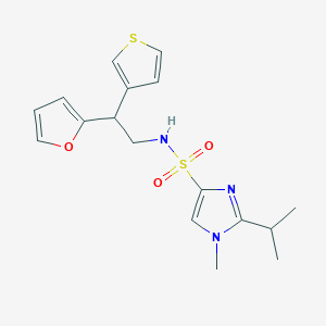 N-(2-(furan-2-yl)-2-(thiophen-3-yl)ethyl)-2-isopropyl-1-methyl-1H-imidazole-4-sulfonamide