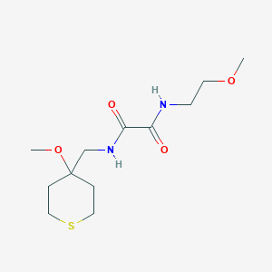 molecular formula C12H22N2O4S B2704911 N1-(2-methoxyethyl)-N2-((4-methoxytetrahydro-2H-thiopyran-4-yl)methyl)oxalamide CAS No. 2034487-10-8