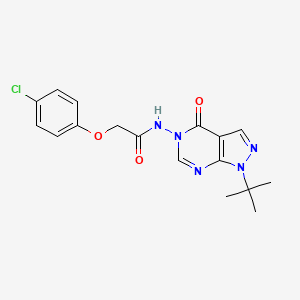 molecular formula C17H18ClN5O3 B2704915 N-(1-(tert-butyl)-4-oxo-1H-pyrazolo[3,4-d]pyrimidin-5(4H)-yl)-2-(4-chlorophenoxy)acetamide CAS No. 899751-82-7