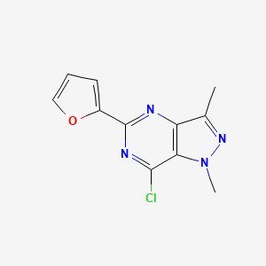7-chloro-5-(furan-2-yl)-1,3-dimethyl-1H-pyrazolo[4,3-d]pyrimidine