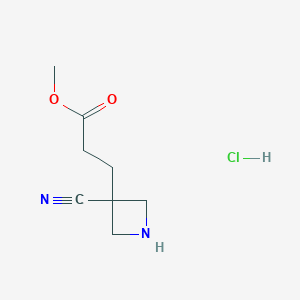 Methyl 3-(3-cyanoazetidin-3-yl)propanoate;hydrochloride