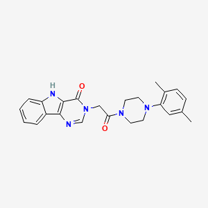 molecular formula C24H25N5O2 B2704931 3-(2-(4-(2,5-dimethylphenyl)piperazin-1-yl)-2-oxoethyl)-3H-pyrimido[5,4-b]indol-4(5H)-one CAS No. 1105200-59-6