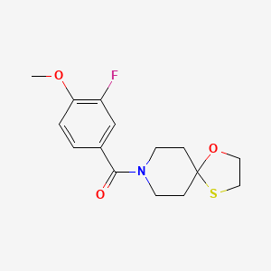 molecular formula C15H18FNO3S B2704933 (3-Fluoro-4-methoxyphenyl)(1-oxa-4-thia-8-azaspiro[4.5]decan-8-yl)methanone CAS No. 1796961-58-4