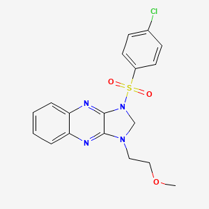 molecular formula C18H17ClN4O3S B2704939 1-((4-chlorophenyl)sulfonyl)-3-(2-methoxyethyl)-2,3-dihydro-1H-imidazo[4,5-b]quinoxaline CAS No. 847368-89-2