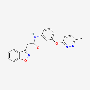 molecular formula C20H16N4O3 B2704942 2-(benzo[d]isoxazol-3-yl)-N-(3-((6-methylpyridazin-3-yl)oxy)phenyl)acetamide CAS No. 1226453-58-2