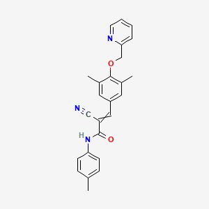 molecular formula C25H23N3O2 B2704943 2-cyano-3-{3,5-dimethyl-4-[(pyridin-2-yl)methoxy]phenyl}-N-(4-methylphenyl)prop-2-enamide CAS No. 1390771-20-6
