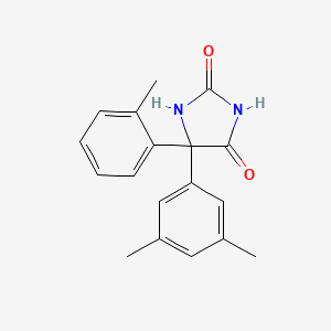 molecular formula C18H18N2O2 B2704948 5-(3,5-Dimethylphenyl)-5-(2-methylphenyl)imidazolidine-2,4-dione CAS No. 2060032-14-4