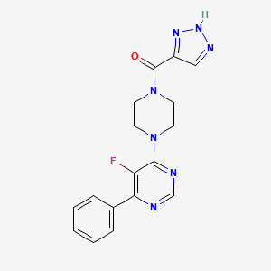 molecular formula C17H16FN7O B2704949 [4-(5-Fluoro-6-phenylpyrimidin-4-yl)piperazin-1-yl]-(2H-triazol-4-yl)methanone CAS No. 2380032-53-9