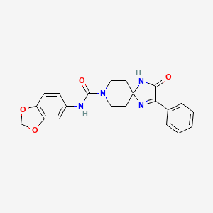 molecular formula C21H20N4O4 B2704951 N-(benzo[d][1,3]dioxol-5-yl)-3-oxo-2-phenyl-1,4,8-triazaspiro[4.5]dec-1-ene-8-carboxamide CAS No. 1216567-45-1