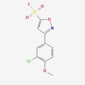 molecular formula C10H7ClFNO4S B2704952 3-(3-Chloro-4-methoxyphenyl)-1,2-oxazole-5-sulfonyl fluoride CAS No. 2137713-86-9