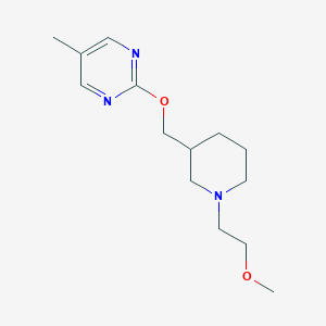 molecular formula C14H23N3O2 B2704955 2-[[1-(2-Methoxyethyl)piperidin-3-yl]methoxy]-5-methylpyrimidine CAS No. 2379984-86-6