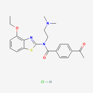 molecular formula C22H26ClN3O3S B2704964 4-acetyl-N-(2-(dimethylamino)ethyl)-N-(4-ethoxybenzo[d]thiazol-2-yl)benzamide hydrochloride CAS No. 1217048-27-5