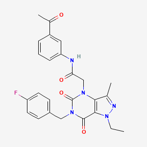 N-(3-acetylphenyl)-2-(1-ethyl-6-(4-fluorobenzyl)-3-methyl-5,7-dioxo-6,7-dihydro-1H-pyrazolo[4,3-d]pyrimidin-4(5H)-yl)acetamide