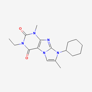 molecular formula C17H23N5O2 B2704979 8-环己基-3-乙基-1,7-二甲基-1H-咪唑并[2,1-f]嘌呤-2,4(3H,8H)-二酮 CAS No. 887468-05-5