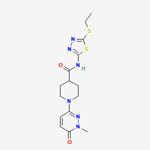 molecular formula C15H20N6O2S2 B2704983 N-(5-(ethylthio)-1,3,4-thiadiazol-2-yl)-1-(1-methyl-6-oxo-1,6-dihydropyridazin-3-yl)piperidine-4-carboxamide CAS No. 1421530-44-0