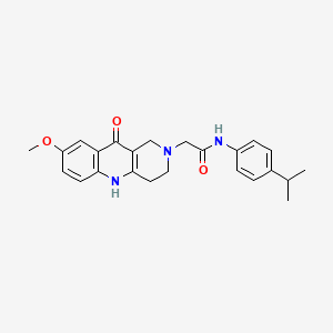 molecular formula C24H27N3O3 B2704984 N-(4-isopropylphenyl)-2-(8-methoxy-10-oxo-3,4-dihydrobenzo[b][1,6]naphthyridin-2(1H,5H,10H)-yl)acetamide CAS No. 1251691-65-2