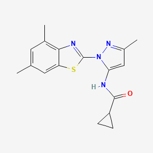 molecular formula C17H18N4OS B2704987 N-(1-(4,6-dimethylbenzo[d]thiazol-2-yl)-3-methyl-1H-pyrazol-5-yl)cyclopropanecarboxamide CAS No. 1171343-57-9