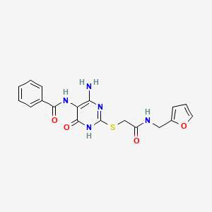 N-(4-amino-2-((2-((furan-2-ylmethyl)amino)-2-oxoethyl)thio)-6-oxo-1,6-dihydropyrimidin-5-yl)benzamide