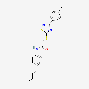 molecular formula C21H23N3OS2 B2704991 N-(4-butylphenyl)-2-((3-(p-tolyl)-1,2,4-thiadiazol-5-yl)thio)acetamide CAS No. 864917-13-5