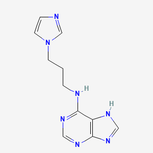 molecular formula C11H13N7 B2704996 N-(3-imidazol-1-ylpropyl)-7H-purin-6-amine CAS No. 537666-87-8