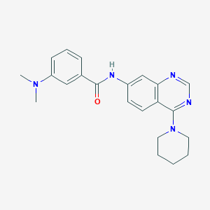 molecular formula C22H25N5O B2705002 3-(dimethylamino)-N~1~-(4-piperidino-7-quinazolinyl)benzamide CAS No. 1358095-01-8