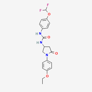 molecular formula C20H21F2N3O4 B2705010 1-(4-(二氟甲氧基)苯基)-3-(1-(4-乙氧苯基)-5-氧代吡咯烷-3-基)脲 CAS No. 894019-93-3