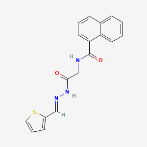 molecular formula C18H15N3O2S B2705016 (E)-N-(2-氧代-2-(2-(噻吩-2-基)甲亚胍基)乙基)-1-萘酰胺 CAS No. 391883-73-1