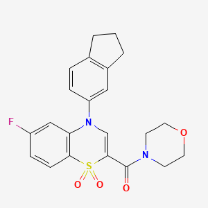 molecular formula C22H21FN2O4S B2705018 4-{[3,5-二甲基-4-(哌啶-1-基磺酰)-1H-吡唑-1-基]甲基}-N-(2-氟苯基)苯甲酰胺 CAS No. 1251614-73-9