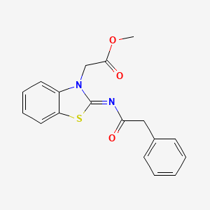 molecular formula C18H16N2O3S B2705028 (Z)-methyl 2-(2-((2-phenylacetyl)imino)benzo[d]thiazol-3(2H)-yl)acetate CAS No. 865197-79-1