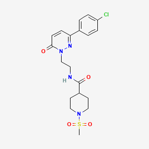 molecular formula C19H23ClN4O4S B2705030 N-(2-(3-(4-氯苯基)-6-氧代吡啶并[1(6H)]-基)乙基)-1-(甲磺酰基)哌啶-4-羧酰胺 CAS No. 1219906-35-0