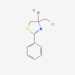 molecular formula C10H10ClNOS B2705036 4-(chloromethyl)-2-phenyl-5H-1,3-thiazol-4-ol CAS No. 37128-19-1
