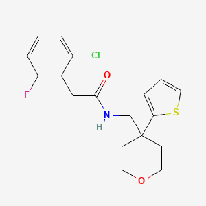 2-(2-chloro-6-fluorophenyl)-N-((4-(thiophen-2-yl)tetrahydro-2H-pyran-4-yl)methyl)acetamide