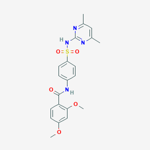 molecular formula C21H22N4O5S B270504 N-(4-{[(4,6-dimethyl-2-pyrimidinyl)amino]sulfonyl}phenyl)-2,4-dimethoxybenzamide 