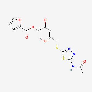 6-(((5-acetamido-1,3,4-thiadiazol-2-yl)thio)methyl)-4-oxo-4H-pyran-3-yl furan-2-carboxylate