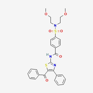molecular formula C29H29N3O6S2 B2705051 N-(5-苯甲酰-4-苯基-1,3-噻唑-2-基)-4-[双(2-甲氧基乙基)磺酰氨基]苯甲酰胺 CAS No. 330677-00-4