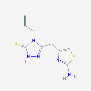 molecular formula C9H11N5S2 B2705055 4-allyl-5-[(2-amino-1,3-thiazol-4-yl)methyl]-2,4-dihydro-3H-1,2,4-triazole-3-thione CAS No. 690643-10-8