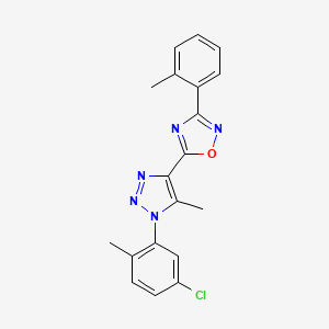 molecular formula C19H16ClN5O B2705057 5-[1-(5-氯-2-甲基苯基)-5-甲基-1H-1,2,3-噻唑-4-基]-3-(2-甲基苯基)-1,2,4-噁二唑 CAS No. 899971-20-1