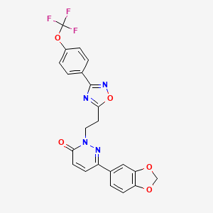 6-(benzo[d][1,3]dioxol-5-yl)-2-(2-(3-(4-(trifluoromethoxy)phenyl)-1,2,4-oxadiazol-5-yl)ethyl)pyridazin-3(2H)-one