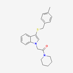 molecular formula C23H26N2OS B2705073 3-[(4-methylbenzyl)thio]-1-(2-oxo-2-piperidin-1-ylethyl)-1H-indole CAS No. 878053-75-9