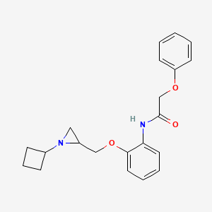 molecular formula C21H24N2O3 B2705075 N-[2-[(1-Cyclobutylaziridin-2-yl)methoxy]phenyl]-2-phenoxyacetamide CAS No. 2418644-46-7