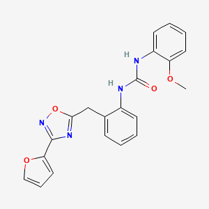 molecular formula C21H18N4O4 B2705077 1-(2-((3-(呋喃-2-基)-1,2,4-噁二唑-5-基)甲基)苯基)-3-(2-甲氧苯基)脲 CAS No. 1797267-98-1