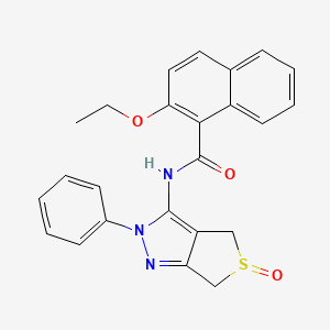 molecular formula C24H21N3O3S B2705078 2-ethoxy-N-(5-oxo-2-phenyl-4,6-dihydrothieno[3,4-c]pyrazol-3-yl)naphthalene-1-carboxamide CAS No. 1007476-51-8